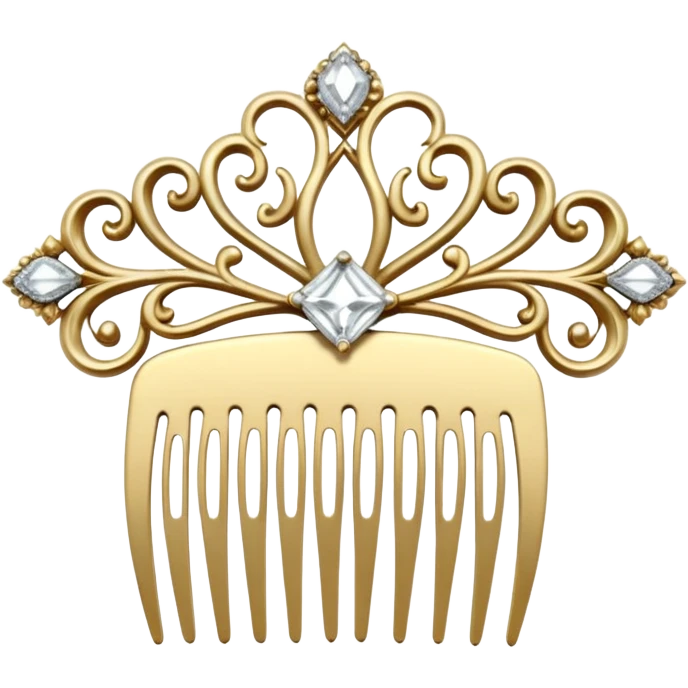 white hair comb with diamonds emoji