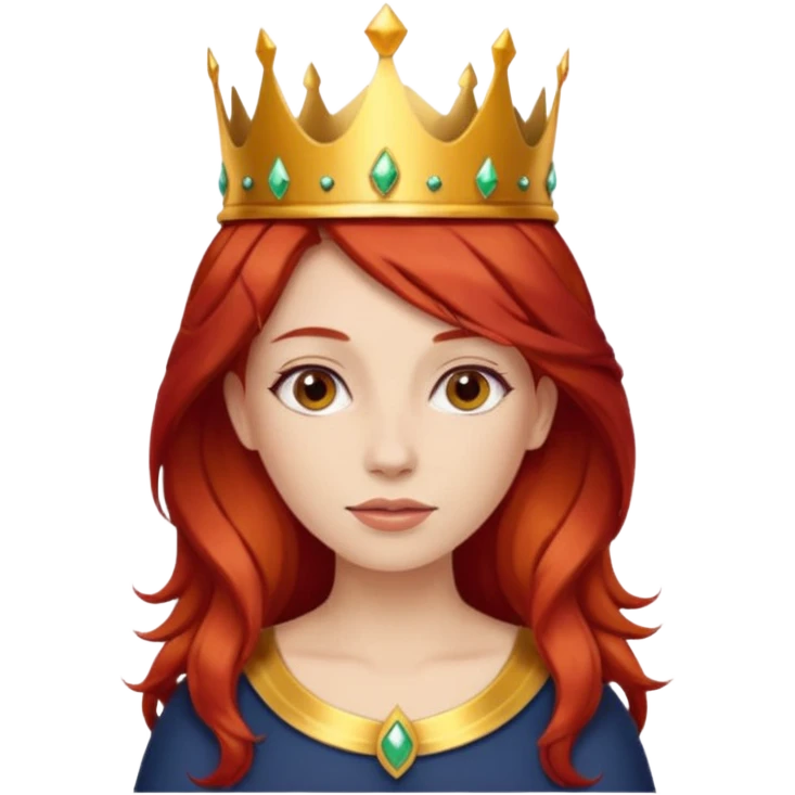 woman pelirroja con corona  emoji