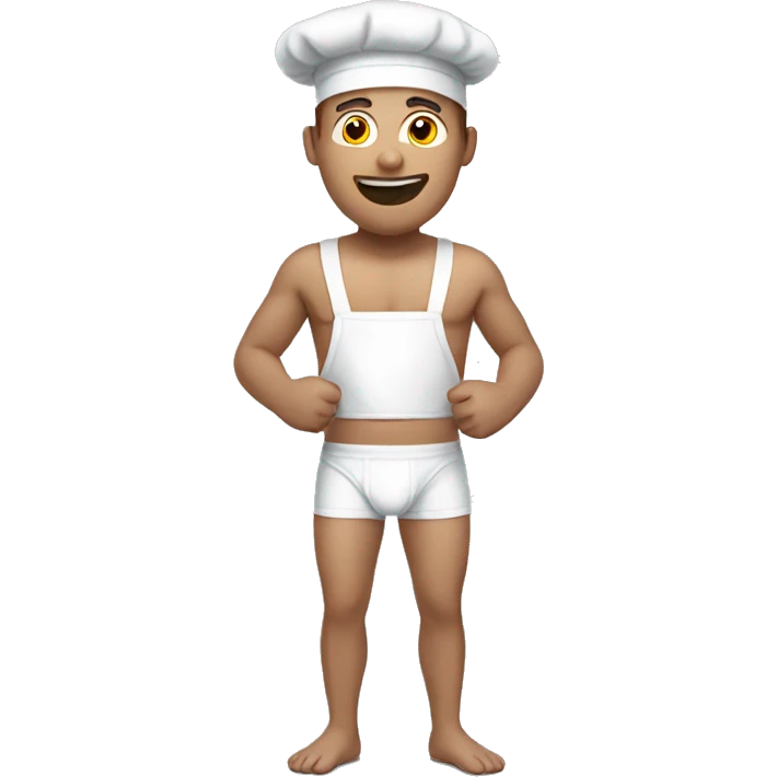 White Man in underwear Cooking  emoji