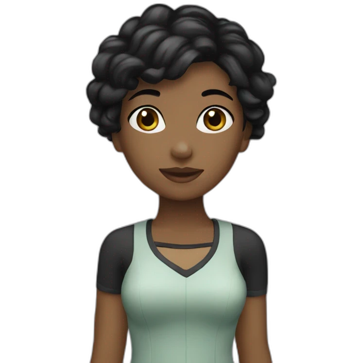 olive girl black hair emoji