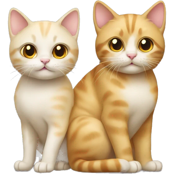 Two cats, one is golden, one is creamy emoji