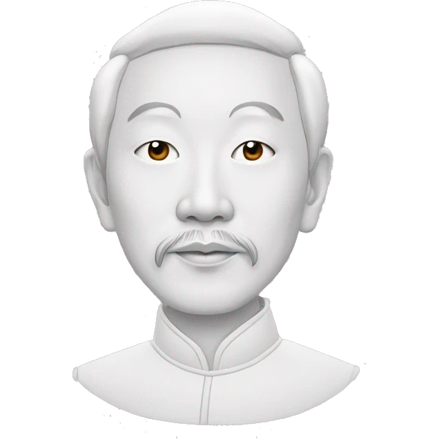 emoji style portrait of Gu Yanwu, a renowned thinker of the late Ming and early Qing dynasties, detailed facial features, cartoonish outline, intellectual expression, wearing traditional emoji