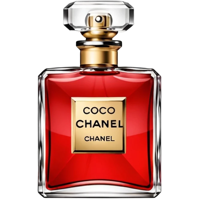 red elegant COCO CHANEL perfume emoji
