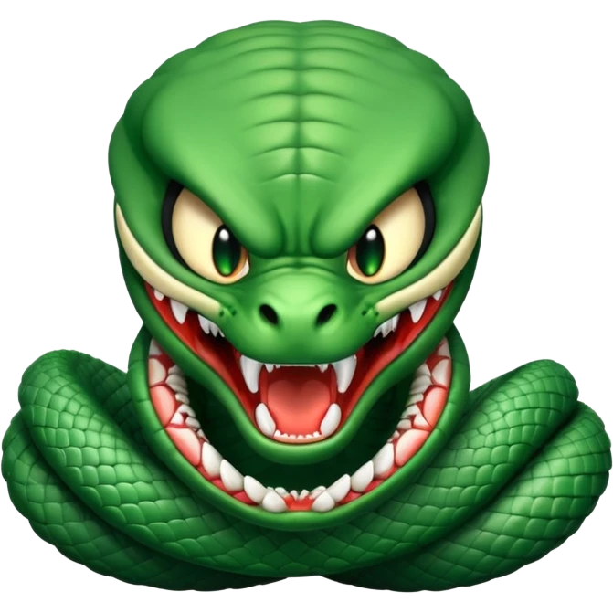 angry cobra with fangs, front face  emoji