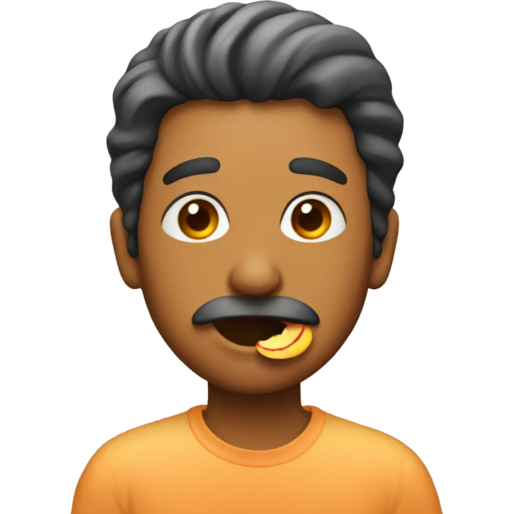 man eating peach emoji