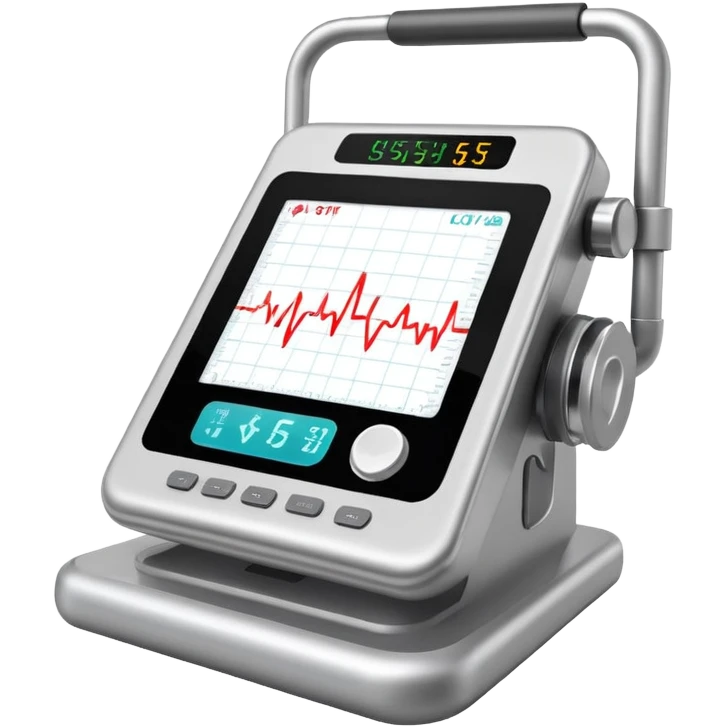 EKG machine with heart rate monitor display emoji
