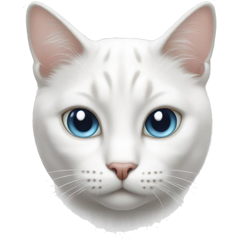 White cat with heterochromatic eyer emoji