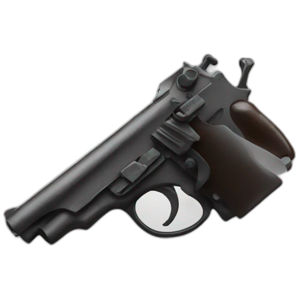 noir avec un pistolet emoji