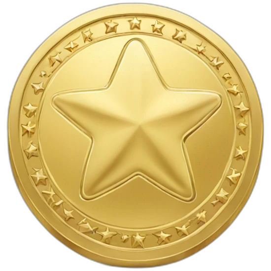 Round coin gold star emoji