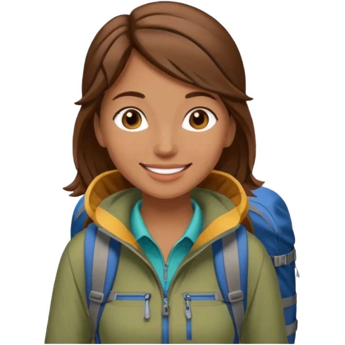 woman hiking  brown hair emoji