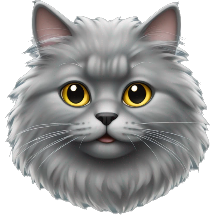 grey fluffy cat  emoji