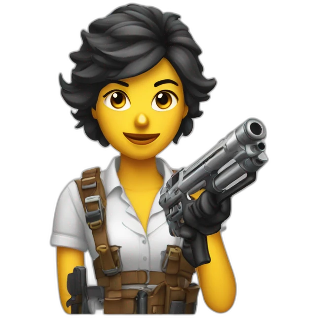 Chica morocha con tufting gun emoji