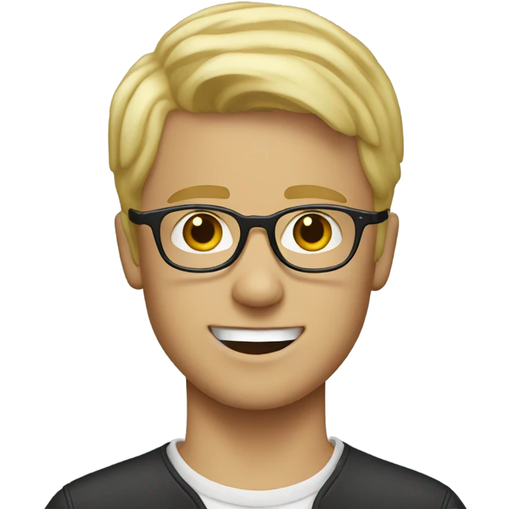 Blonde white boy with glasses emoji