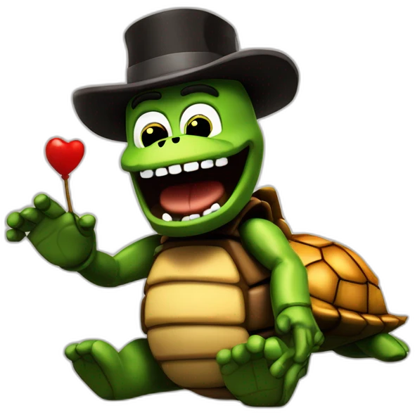 Freddy's de five Night at Freddy's qui prend une tortue mine dans sa main droite emoji