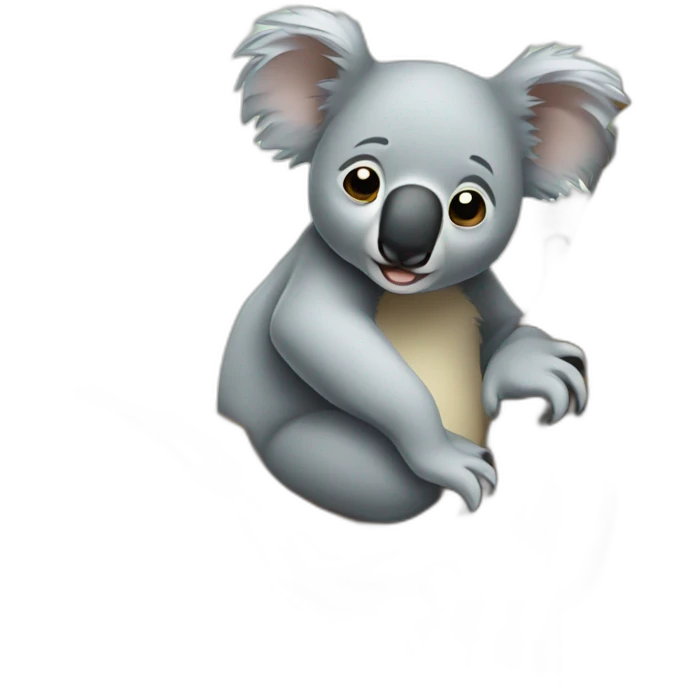 Un koala qui dort sur un arbre emoji