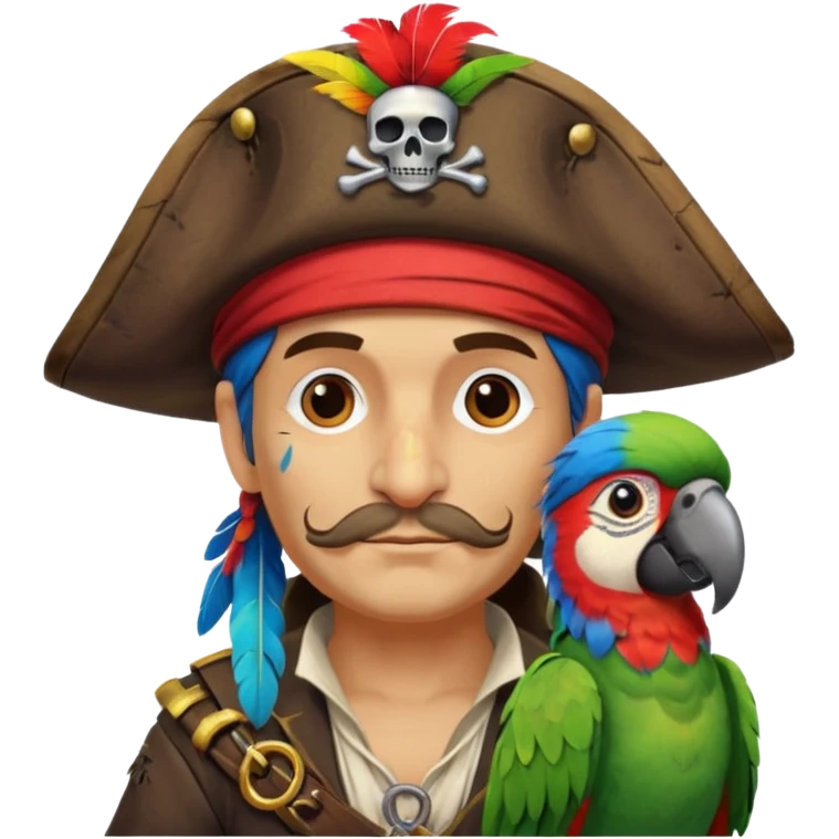 pirate and parrot emoji