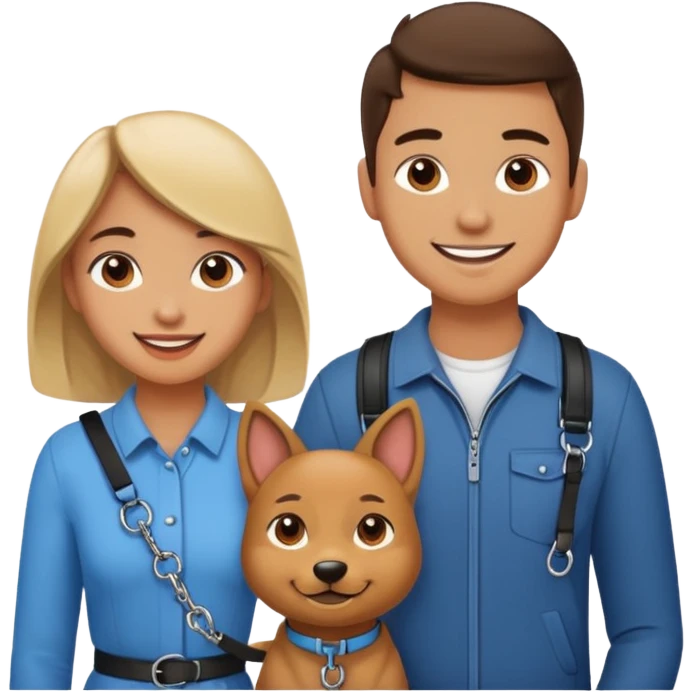 Girlfriend with boyfriend on leash  emoji