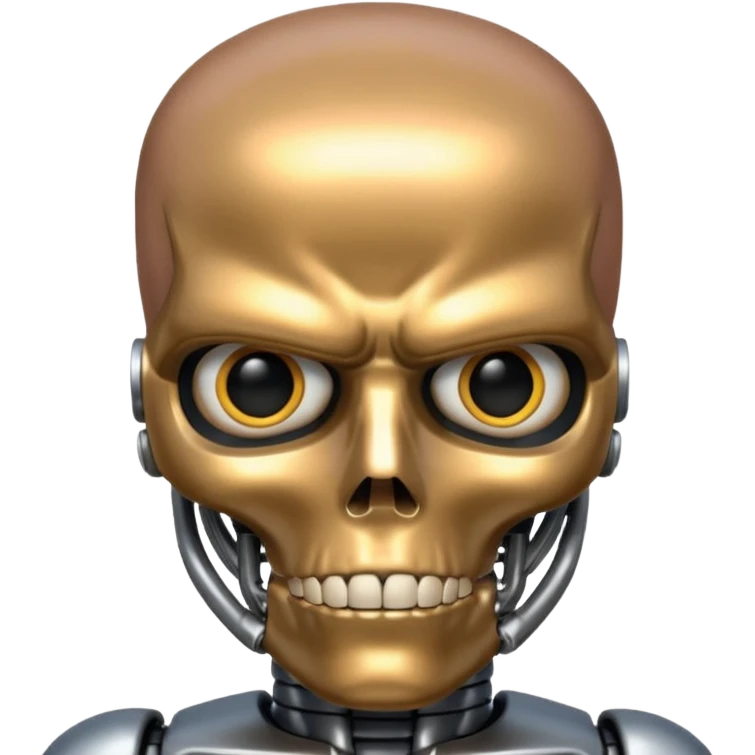 terminator with no hair gold silver bronze  emoji