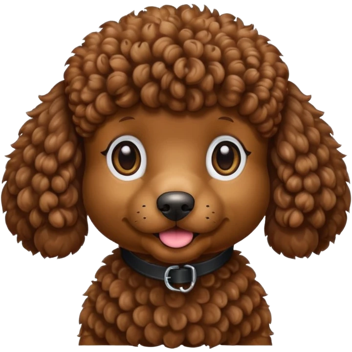 poodle brown in cartoon emoji