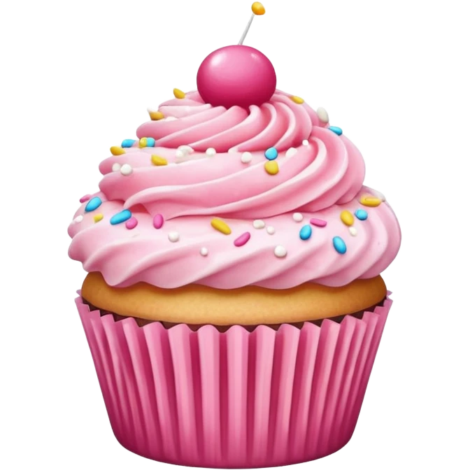 Cupcake with pink icing emoji