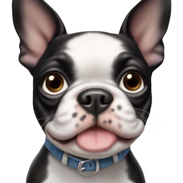 Small Boston terrier runt of the litter ￼ emoji