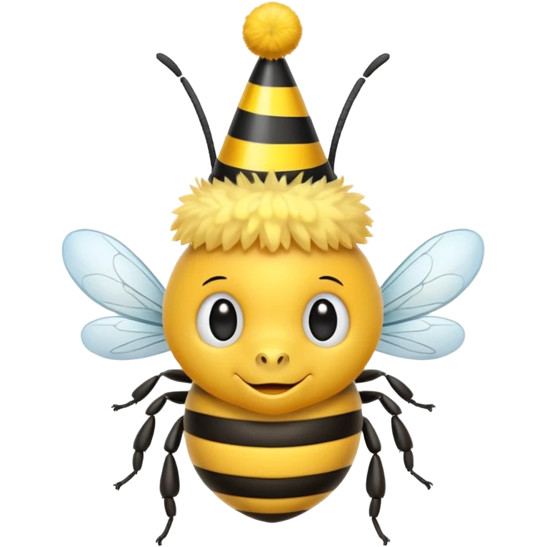 party hatted bee emoji