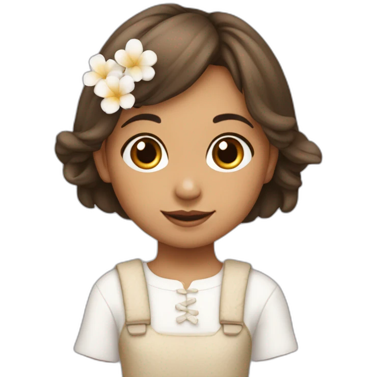 una niña con un conejo blanco en brazos emoji