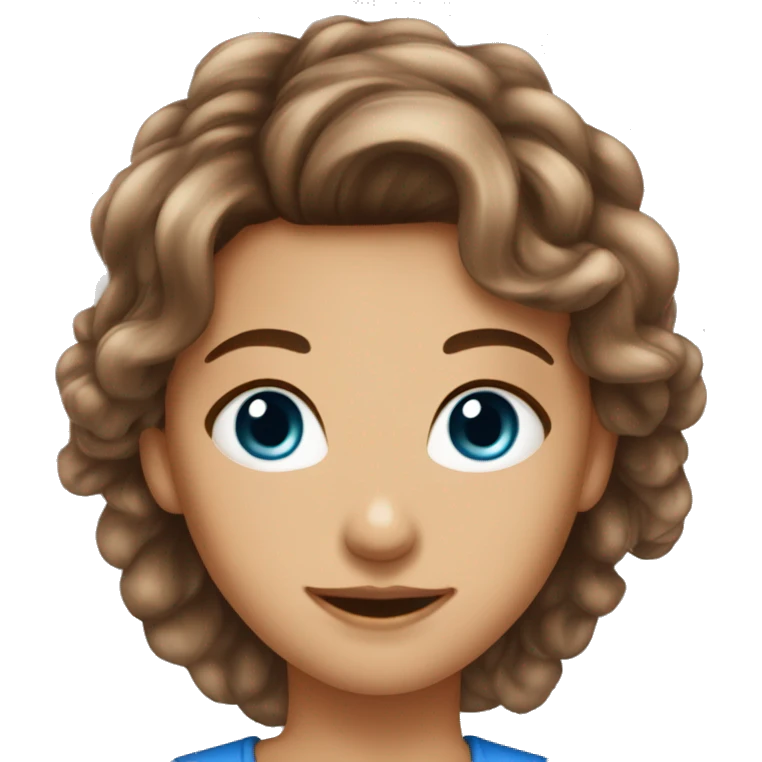 Fille cheveux marrons yeux bleus qui dors  emoji