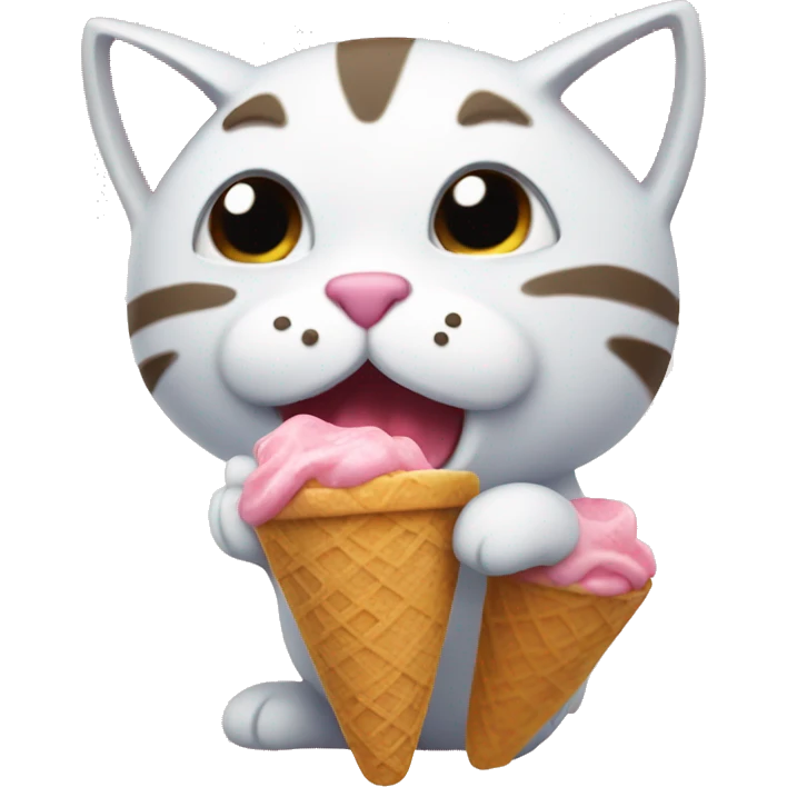 Gato comiendo helado emoji