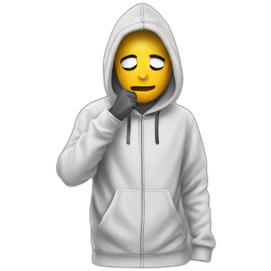 Man whit a hoddie and skidmask withe Making a signal of ok emoji