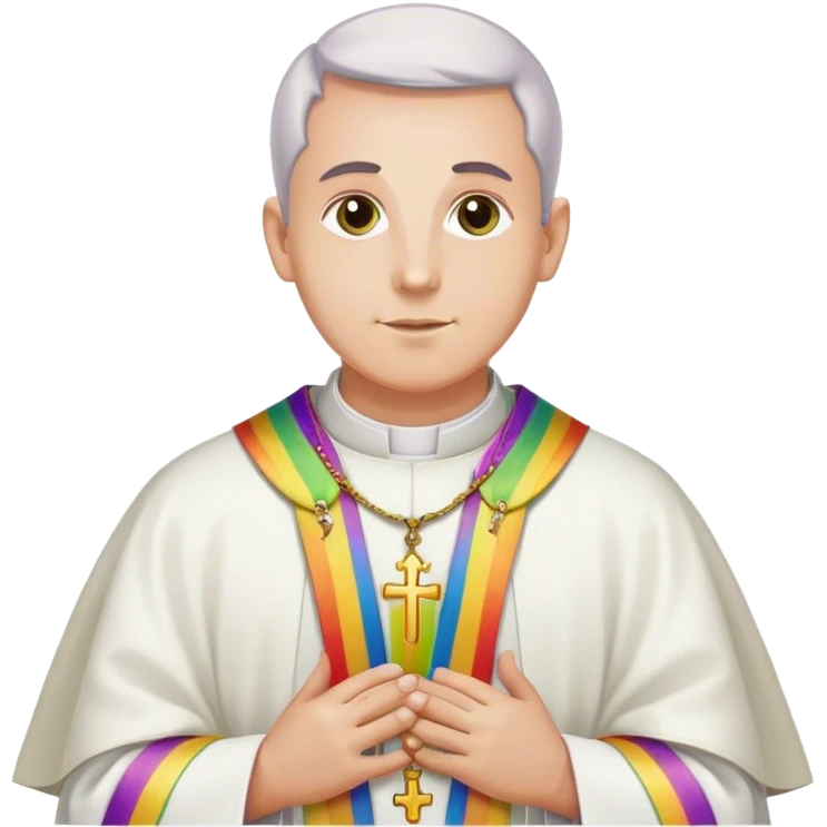 priest with rainbow chasuble emoji