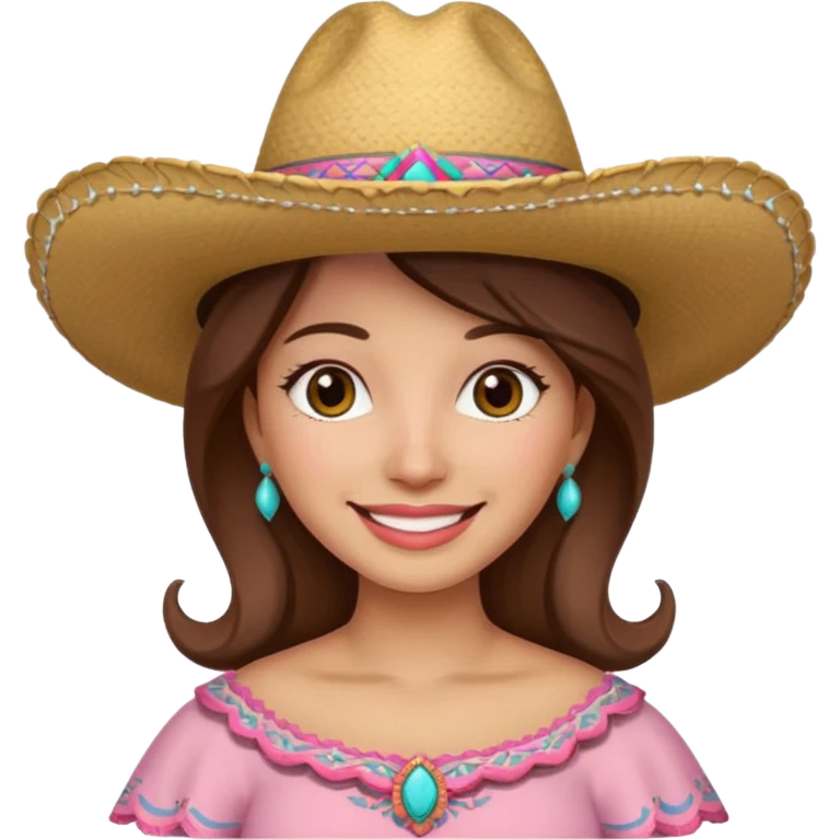 Vaquera mujer sombrero rosado  emoji