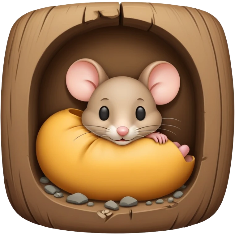 Jerry mouse sleeping in mouse hole emoji