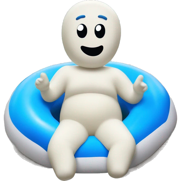 Pillsbury dough boy in a pool float emoji