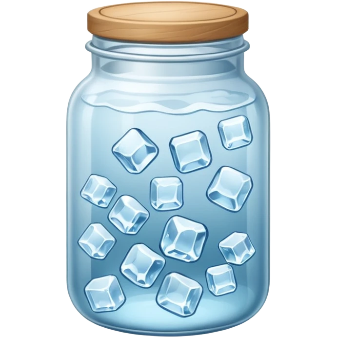 SLIM ICE JAR WITH LOTS OF ICE WITHOUT CAP ON emoji