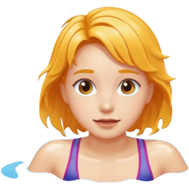 girl swimming laps in a pool  emoji