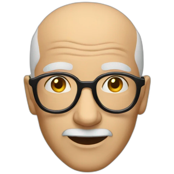 Old man glasses bald emoji