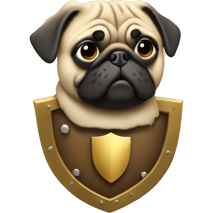 pug with a shield emoji