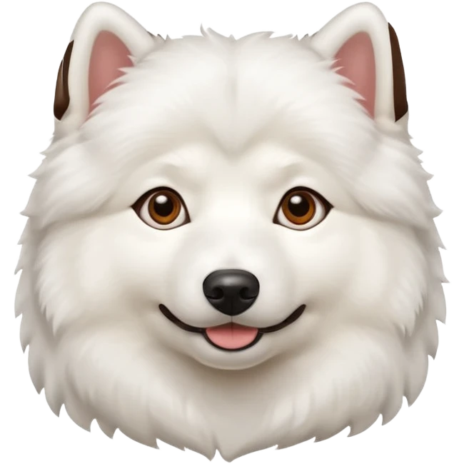 A cute dog. The dog breed should be samoyed. emoji