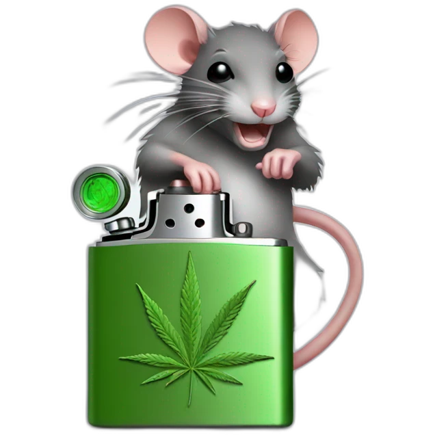 Cannabis rat stealing lighter emoji