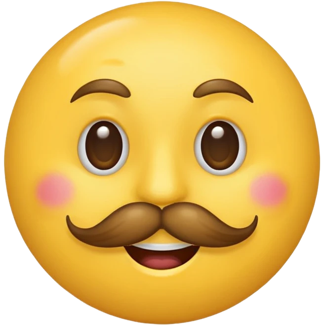 Mustache on a normal  yellow smiley  emoji