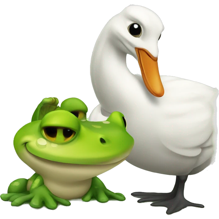 Goose and frog  emoji