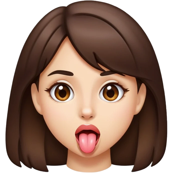 Girl sticking out tongue brunette emoji