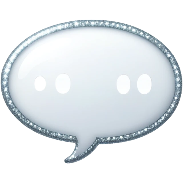 magical white speech bubble with sparkles and poof effect emoji