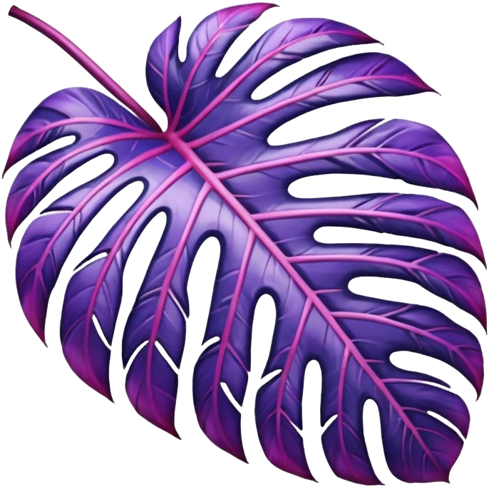 purple/pink monstera leaf emoji