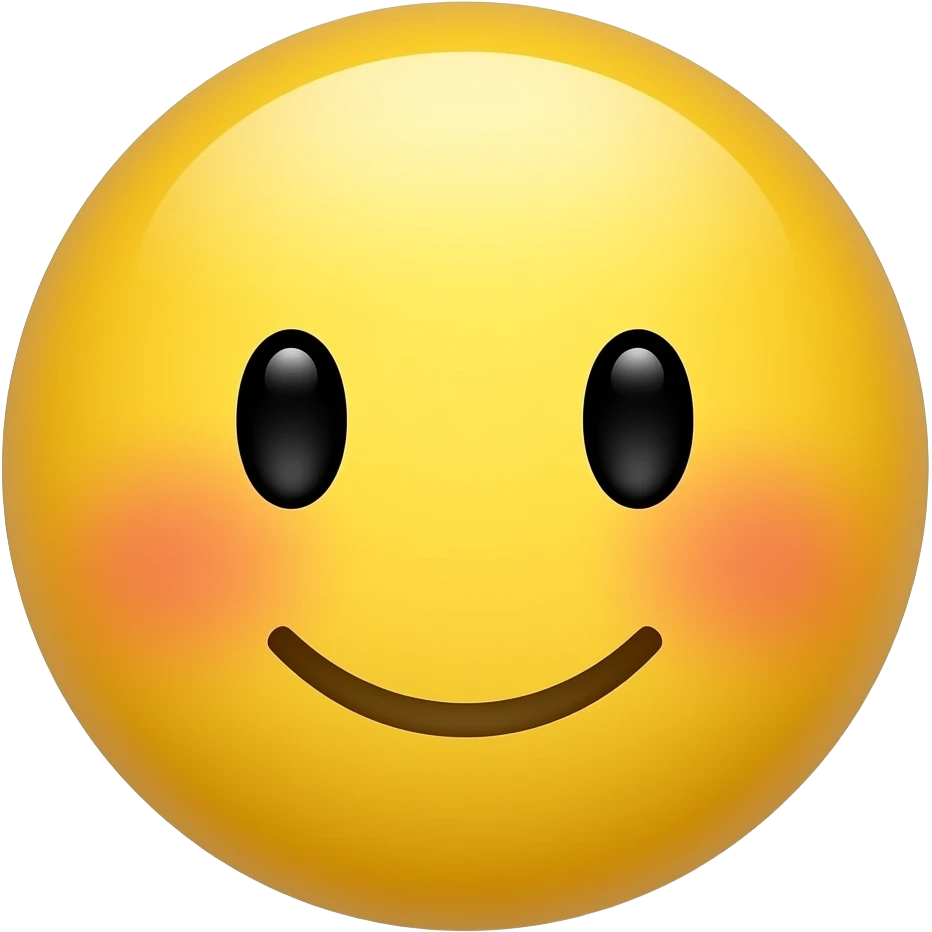 Yellow circle with joy and smiling eyes with blush and no eyebrows and nose and ears emoji