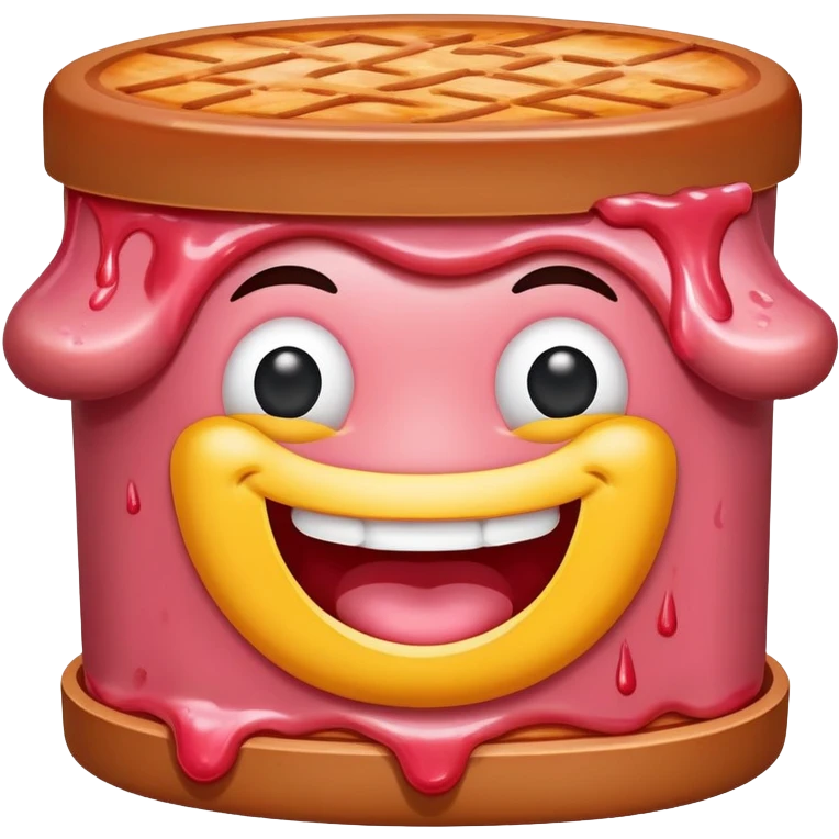  SPAM meat melted pink dripping sauce happy face emoji