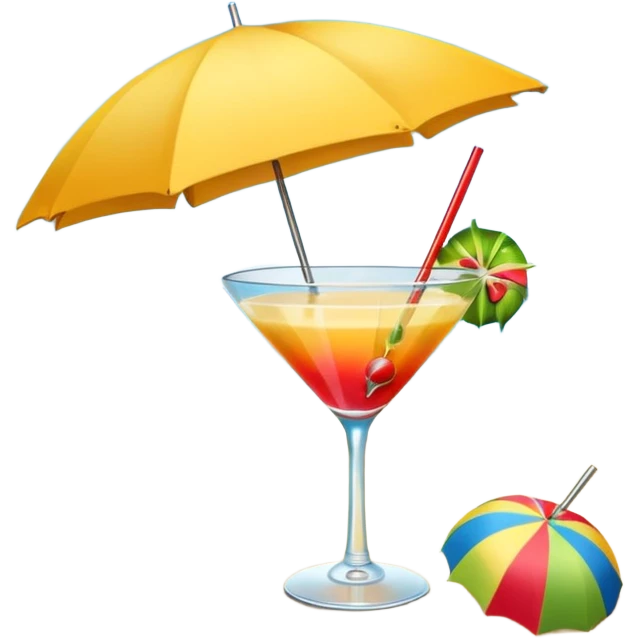 beach cocktail emoji, with a tiny umbrella emoji