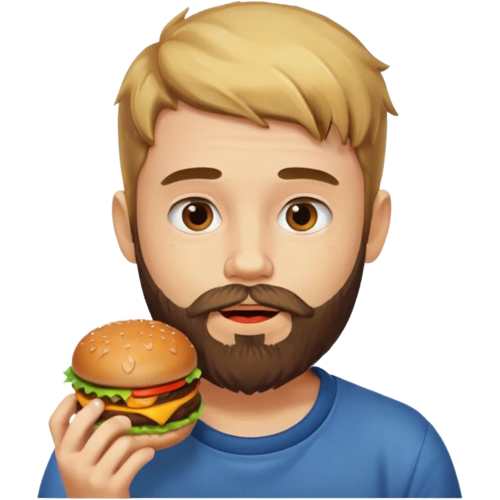 beard boy  with hamburgers emoji