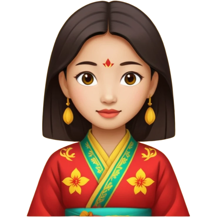 Asian girl wearing traditional Vietnamese clothes emoji